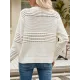 Hollow Solid Color Long Sleeves Loose Round-Neck Sweater Tops Pullovers Knitwear Hollow Solid Color Long Sleeves Loose Round-Neck Sweater Tops Pullovers Knitwear