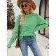 Hollow Solid Color Long Sleeves Loose Round-Neck Sweater Tops Pullovers Knitwear Hollow Solid Color Long Sleeves Loose Round-Neck Sweater Tops Pullovers Knitwear