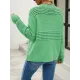 Hollow Solid Color Long Sleeves Loose Round-Neck Sweater Tops Pullovers Knitwear Hollow Solid Color Long Sleeves Loose Round-Neck Sweater Tops Pullovers Knitwear