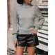 Beaded Split-Joint Long Sleeves Loose High-neck Sweater Tops Pullovers Knitwear Beaded Split-Joint Long Sleeves Loose High-neck Sweater Tops Pullovers Knitwear