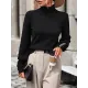 Beaded Split-Joint Long Sleeves Loose High-neck Sweater Tops Pullovers Knitwear Beaded Split-Joint Long Sleeves Loose High-neck Sweater Tops Pullovers Knitwear