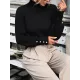 Beaded Split-Joint Long Sleeves Loose High-neck Sweater Tops Pullovers Knitwear Beaded Split-Joint Long Sleeves Loose High-neck Sweater Tops Pullovers Knitwear