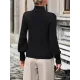 Beaded Split-Joint Long Sleeves Loose High-neck Sweater Tops Pullovers Knitwear Beaded Split-Joint Long Sleeves Loose High-neck Sweater Tops Pullovers Knitwear