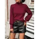 Beaded Split-Joint Long Sleeves Loose High-neck Sweater Tops Pullovers Knitwear Beaded Split-Joint Long Sleeves Loose High-neck Sweater Tops Pullovers Knitwear