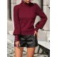 Beaded Split-Joint Long Sleeves Loose High-neck Sweater Tops Pullovers Knitwear Beaded Split-Joint Long Sleeves Loose High-neck Sweater Tops Pullovers Knitwear