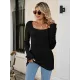 Casual Long Sleeves Skinny Solid Color Square-Neck Sweater Tops Casual Long Sleeves Skinny Solid Color Square-Neck Sweater Tops