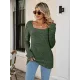 Casual Long Sleeves Skinny Solid Color Square-Neck Sweater Tops Casual Long Sleeves Skinny Solid Color Square-Neck Sweater Tops