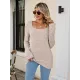 Casual Long Sleeves Skinny Solid Color Square-Neck Sweater Tops Casual Long Sleeves Skinny Solid Color Square-Neck Sweater Tops