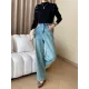 Buttoned Split-Joint Long Sleeves High-Neck Sweater Tops Buttoned Split-Joint Long Sleeves High-Neck Sweater Tops