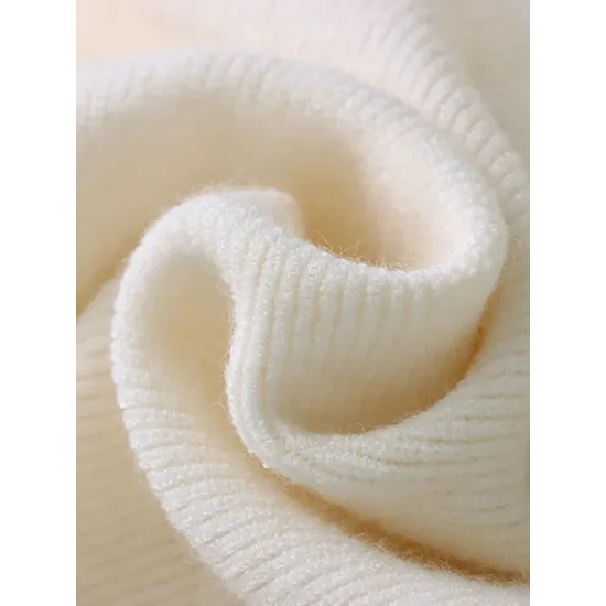 Buttoned Split-Joint Long Sleeves High-Neck Sweater Tops Buttoned Split-Joint Long Sleeves High-Neck Sweater Tops