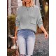 Hollow Pockets Solid Color Batwing Sleeves Long Sleeves Round-Neck Sweater Tops Pullovers Knitwear Hollow Pockets Solid Color Batwing Sleeves Long Sleeves Round-Neck Sweater Tops Pullovers Knitwear