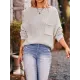 Hollow Pockets Solid Color Batwing Sleeves Long Sleeves Round-Neck Sweater Tops Pullovers Knitwear Hollow Pockets Solid Color Batwing Sleeves Long Sleeves Round-Neck Sweater Tops Pullovers Knitwear