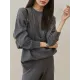 Urban Loose Solid Round-Neck Vest Top& V-Neck Sweater Tops& Wide Leg Pants Three-Piece Set Urban Loose Solid Round-Neck Vest Top& V-Neck Sweater Tops& Wide Leg Pants Three-Piece Set
