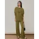 Urban Loose Solid Round-Neck Vest Top& V-Neck Sweater Tops& Wide Leg Pants Three-Piece Set Urban Loose Solid Round-Neck Vest Top& V-Neck Sweater Tops& Wide Leg Pants Three-Piece Set