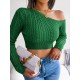Solid Color Long Sleeves Skinny One-Shoulder Sweater Tops Pullovers Solid Color Long Sleeves Skinny One-Shoulder Sweater Tops Pullovers