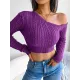 Solid Color Long Sleeves Skinny One-Shoulder Sweater Tops Pullovers Solid Color Long Sleeves Skinny One-Shoulder Sweater Tops Pullovers