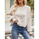 Solid Color Split-Joint Split-Side Batwing Sleeves High-Low Round-Neck Sweater Tops Pullovers Solid Color Split-Joint Split-Side Batwing Sleeves High-Low Round-Neck Sweater Tops Pullovers
