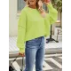 Solid Color Split-Joint Split-Side Batwing Sleeves High-Low Round-Neck Sweater Tops Pullovers Solid Color Split-Joint Split-Side Batwing Sleeves High-Low Round-Neck Sweater Tops Pullovers
