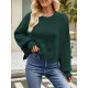 Solid Color Split-Joint Split-Side Batwing Sleeves High-Low Round-Neck Sweater Tops Pullovers Solid Color Split-Joint Split-Side Batwing Sleeves High-Low Round-Neck Sweater Tops Pullovers