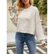 Solid Color Split-Joint Split-Side Batwing Sleeves High-Low Round-Neck Sweater Tops Pullovers Solid Color Split-Joint Split-Side Batwing Sleeves High-Low Round-Neck Sweater Tops Pullovers
