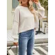 Solid Color Split-Joint Split-Side Batwing Sleeves High-Low Round-Neck Sweater Tops Pullovers Solid Color Split-Joint Split-Side Batwing Sleeves High-Low Round-Neck Sweater Tops Pullovers