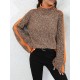 Casual Long Sleeves Loose Contrast Color Half Turtleneck Sweater Tops Casual Long Sleeves Loose Contrast Color Half Turtleneck Sweater Tops