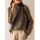 Casual Long Sleeves Loose Contrast Color Half Turtleneck Sweater Tops Casual Long Sleeves Loose Contrast Color Half Turtleneck Sweater Tops