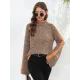 Casual Long Sleeves Loose Contrast Color Half Turtleneck Sweater Tops Casual Long Sleeves Loose Contrast Color Half Turtleneck Sweater Tops