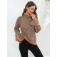 Casual Long Sleeves Loose Contrast Color Half Turtleneck Sweater Tops Casual Long Sleeves Loose Contrast Color Half Turtleneck Sweater Tops