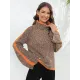 Casual Long Sleeves Loose Contrast Color Half Turtleneck Sweater Tops Casual Long Sleeves Loose Contrast Color Half Turtleneck Sweater Tops