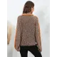 Casual Long Sleeves Loose Contrast Color Half Turtleneck Sweater Tops Casual Long Sleeves Loose Contrast Color Half Turtleneck Sweater Tops