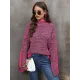 Casual Long Sleeves Loose Contrast Color Half Turtleneck Sweater Tops Casual Long Sleeves Loose Contrast Color Half Turtleneck Sweater Tops