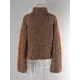Casual Long Sleeves Loose Contrast Color Half Turtleneck Sweater Tops Casual Long Sleeves Loose Contrast Color Half Turtleneck Sweater Tops