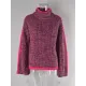 Casual Long Sleeves Loose Contrast Color Half Turtleneck Sweater Tops Casual Long Sleeves Loose Contrast Color Half Turtleneck Sweater Tops