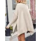 Solid Color Split-Side Batwing Sleeves Long Sleeves V-Neck Sweater Tops Pullovers Knitwear Solid Color Split-Side Batwing Sleeves Long Sleeves V-Neck Sweater Tops Pullovers Knitwear