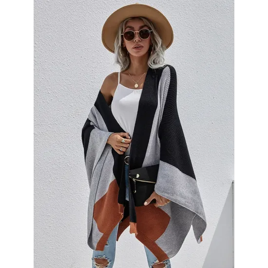 Original Creation Contrast Color Striped Sweater Tops Cardigan Coats Original Creation Contrast Color Striped Sweater Tops Cardigan Coats