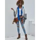 Original Creation Contrast Color Striped Sweater Tops Cardigan Coats Original Creation Contrast Color Striped Sweater Tops Cardigan Coats
