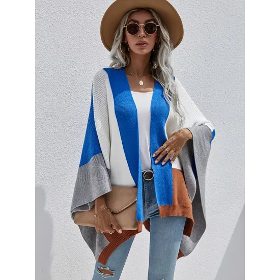 Original Creation Contrast Color Striped Sweater Tops Cardigan Coats Original Creation Contrast Color Striped Sweater Tops Cardigan Coats