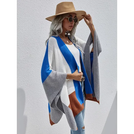 Original Creation Contrast Color Striped Sweater Tops Cardigan Coats Original Creation Contrast Color Striped Sweater Tops Cardigan Coats