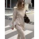 Casual Loose Long Sleeves Split-Side Solid Color High-Neck Sweater Tops Casual Loose Long Sleeves Split-Side Solid Color High-Neck Sweater Tops