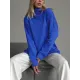 Casual Loose Long Sleeves Split-Side Solid Color High-Neck Sweater Tops Casual Loose Long Sleeves Split-Side Solid Color High-Neck Sweater Tops