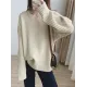 Casual Long Sleeves Loose Solid Color V-Neck Sweater Tops Casual Long Sleeves Loose Solid Color V-Neck Sweater Tops