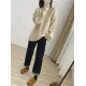 Casual Long Sleeves Loose Solid Color V-Neck Sweater Tops Casual Long Sleeves Loose Solid Color V-Neck Sweater Tops