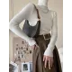 Simple Skinny Long Sleeves Solid Color High-Neck Pullovers