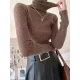 Simple Skinny Long Sleeves Solid Color High-Neck Pullovers