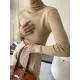 Simple Skinny Long Sleeves Solid Color High-Neck Pullovers