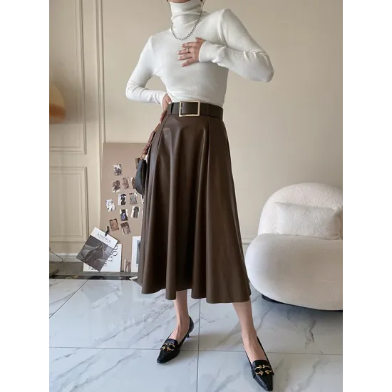 Simple Skinny Long Sleeves Solid Color High-Neck Pullovers