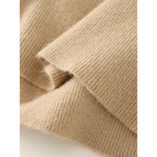 Simple Skinny Long Sleeves Solid Color High-Neck Pullovers
