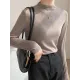 Simple Long Sleeves Skinny Solid Color High-Neck Pullovers Simple Long Sleeves Skinny Solid Color High-Neck Pullovers