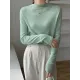 Simple Long Sleeves Skinny Solid Color High-Neck Pullovers Simple Long Sleeves Skinny Solid Color High-Neck Pullovers
